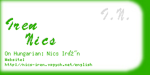 iren nics business card